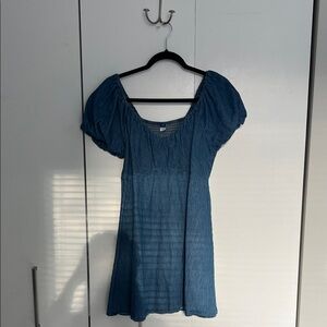 Old Navy Blue Mini Dress with Puff Sleeves